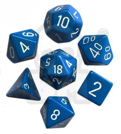 BMPOSB 7 RPG-tärningar blå matt