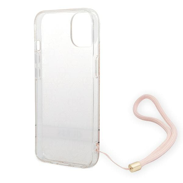 Guess 4G Print Strap-skal till iPhone 14 Plus, Rosa