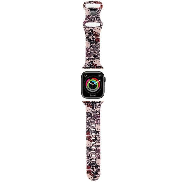 Hello Kitty Silikone Tags Graffiti Rem til Apple Watch 38/40/41mm, Pink