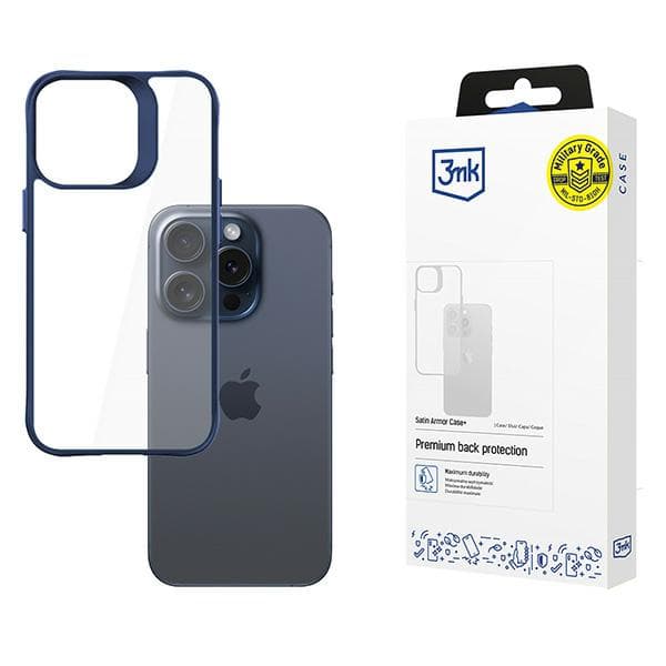 3MK Satin Armor Cover+ til iPhone 15 Pro Max, Blå
