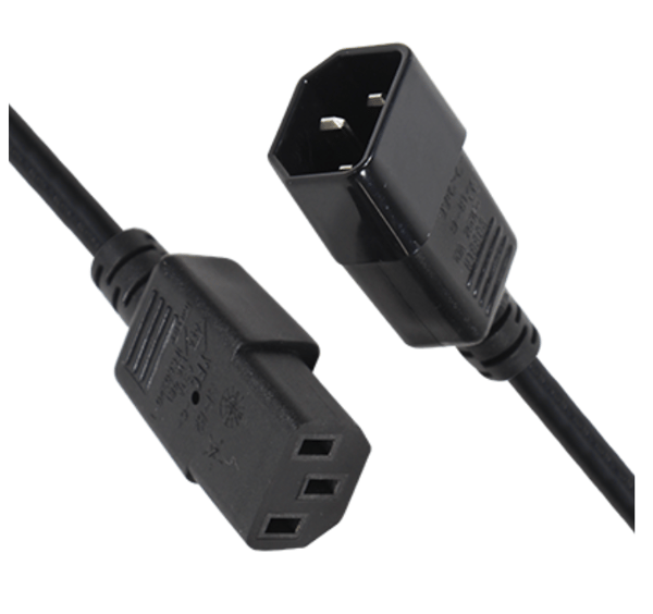 3m C13-C14 strömförlängningskabel, svart, för PC-strömkabel