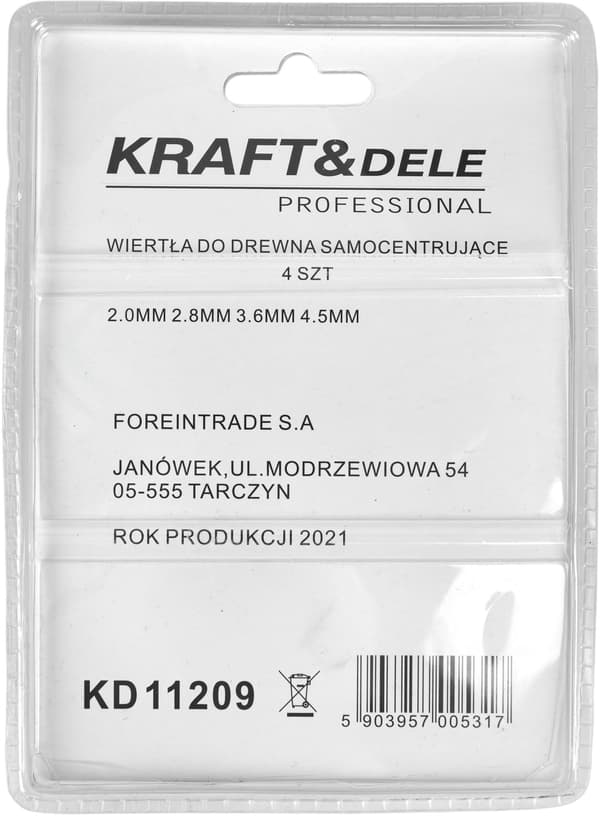 Självcentrerande borrsats, 5 delar, KD11209