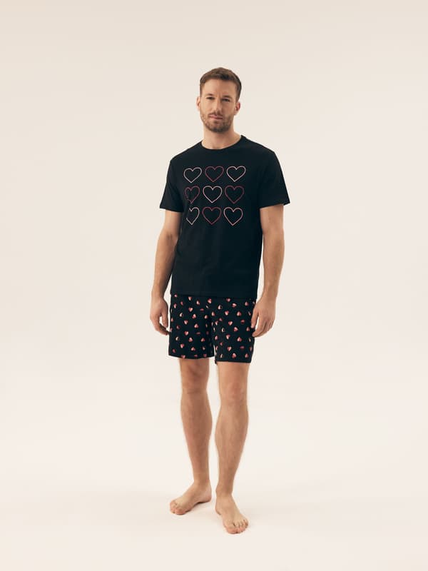Sweet Henderson Herrepyjamas | Sort, Pink XXL