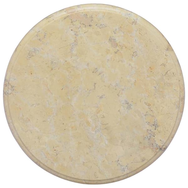vidaXL bordplade cremefarvet Ø40 x 2,5 cm marmor