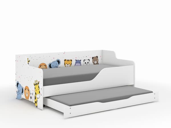 LILU 160x80 MINI ZOO barnsäng med sovfunktion