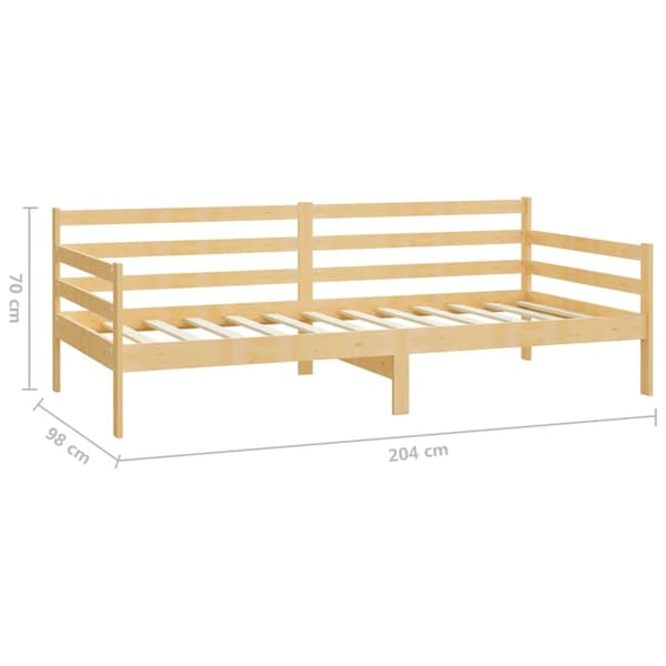 vidaXL Dagbädd massiv furu 90x200 cm