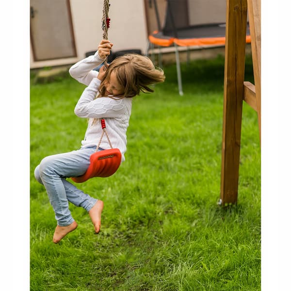 STARK PLASTGUNGA I RÖD TRÄDGÅRD FÖR BARN MED PROFILERAD BRÄDA