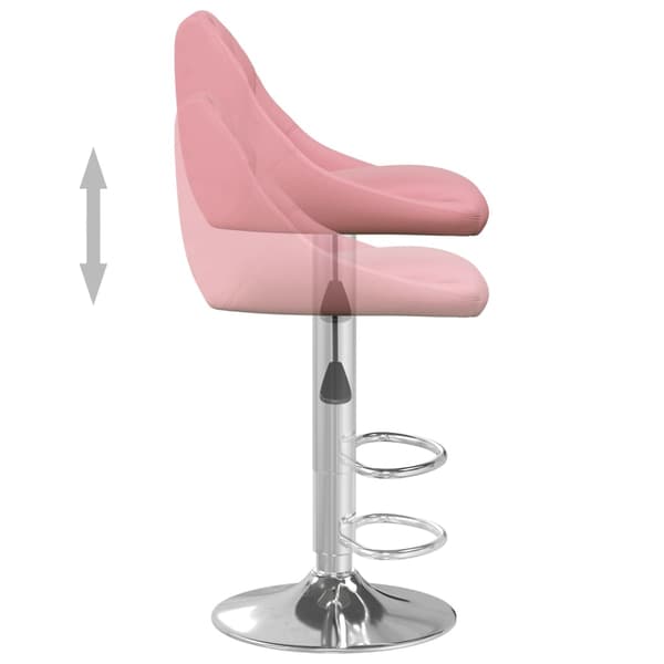 vidaXL Barstolar, set om 2, rosa, klädda i sammet