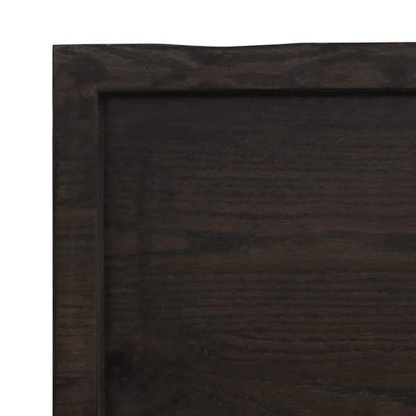vidaXL hylde mørkebrun 140x60x(2-6) cm egetræsfinish