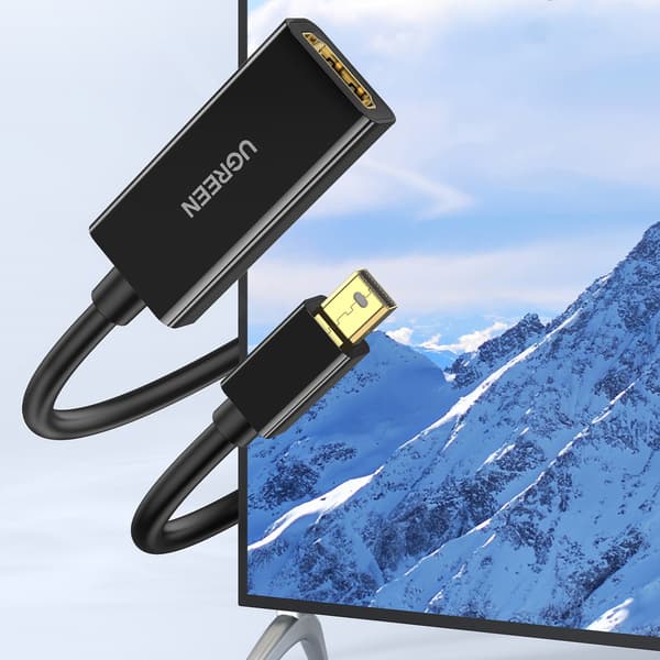 Mini DP DisplayPort til HDMI 4K kabeladapter sort