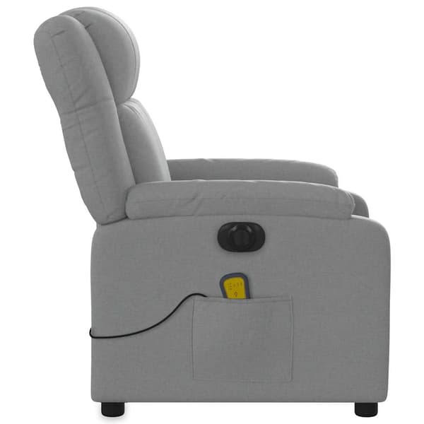 vidaXL Elektrisk massagefåtölj ljusgrå tyg
