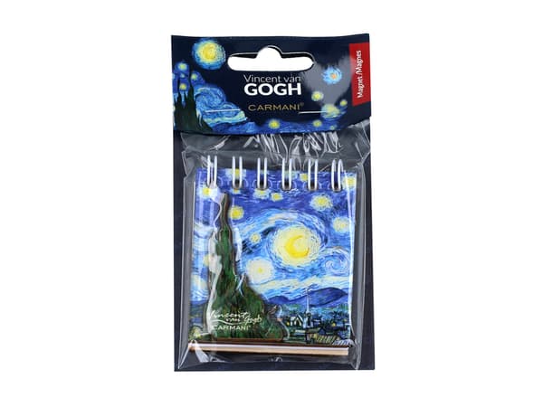 Carmani, magnetisk notesbog 6x9cm - VAN Gogh/Stjernenat