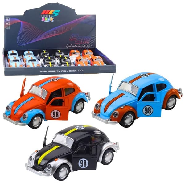 Metal Beetle-bil med pull-back-drev MIX