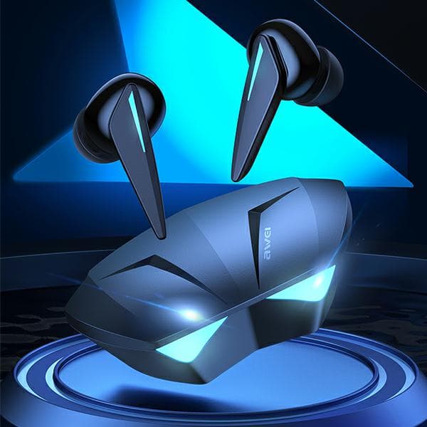 AWEI Bluetooth 5.0 T23 TWS hovedtelefoner + dockingstation gaming sort