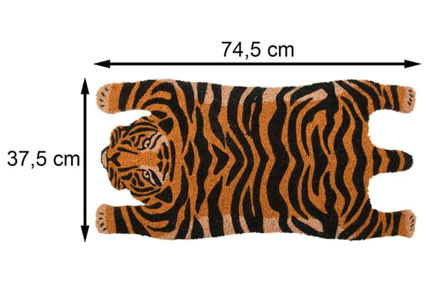 Tiger dørmåtte lavet af kokosfibre