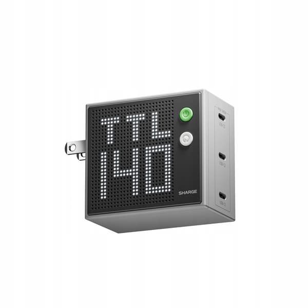 GaN SHARGE Pixel Oplader 140W 3x USB C Hurtigopladning iPhone Grå