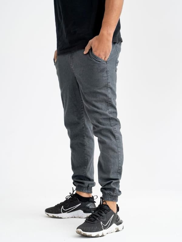 Herr grå Jigga Crown Jogger Jeans M