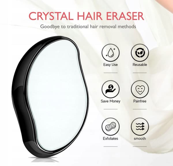 Crystal Epilator Eraser til smertefri hårfjerning Eco Epilator Sort