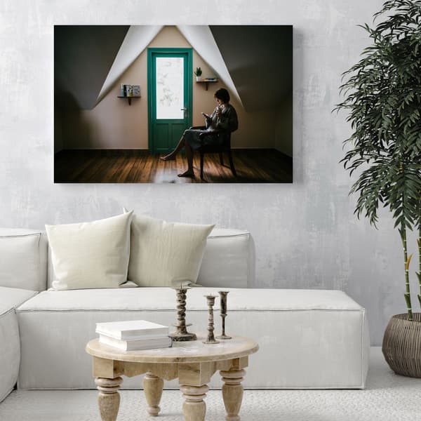 Lærredstryk Mennesker Kvinde Chillout 100x80 cm