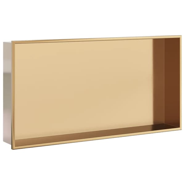 vidaXL Duschnisch borstad guld 62x32x9 cm stål