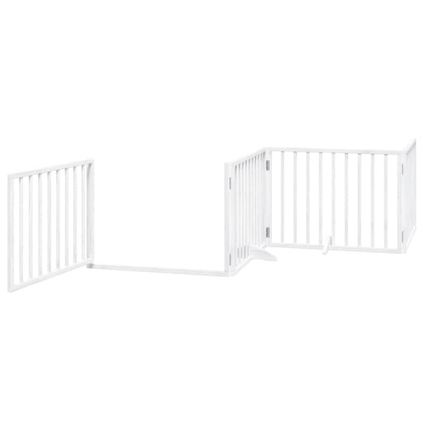 vidaXL Hopfällbar hundgrind med dörr 12 paneler vit 960 cm