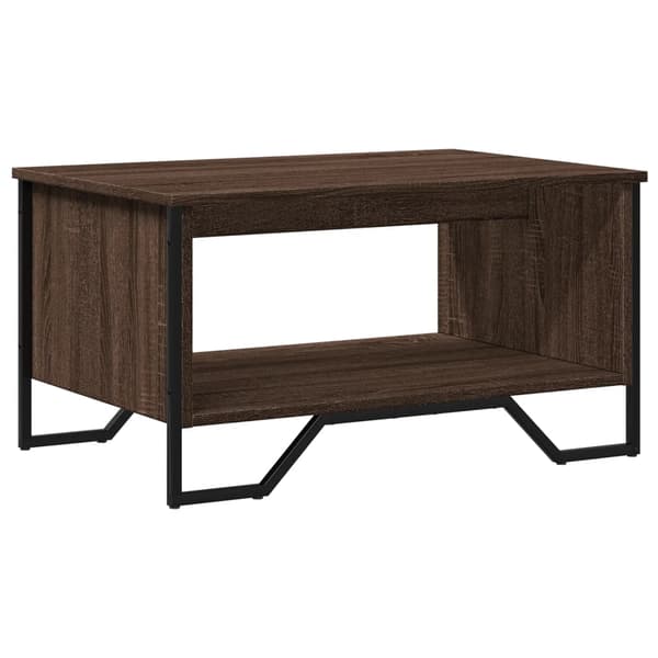 vidaXL sofabord brunt egetræ 75x51x40 cm træbaseret materiale