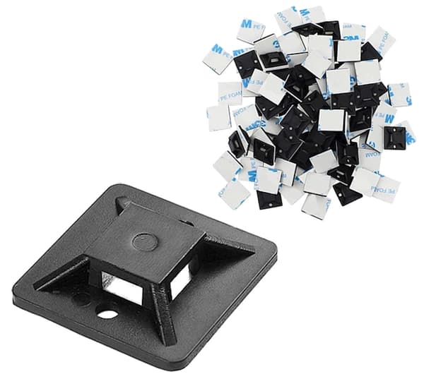 Kabelbinderholder Selvklæbende Montering 30mm UV 10 Stk.