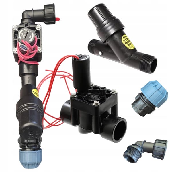 Sektion til drypledning, PGV magnetventil, RBY, albue, PE 25