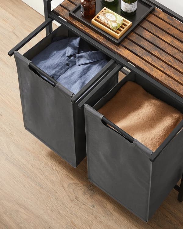 Stående vasketøjskurv med 2 rum LOFT