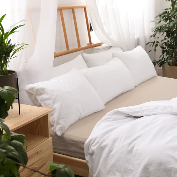 Stræklagen 200x220 elastisk JERSEY 100% BOMULD beige farve