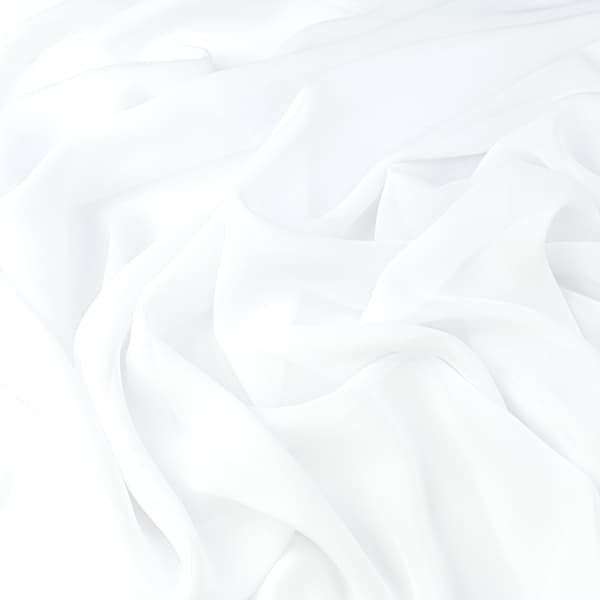Chiffonmateriale, hvid farve