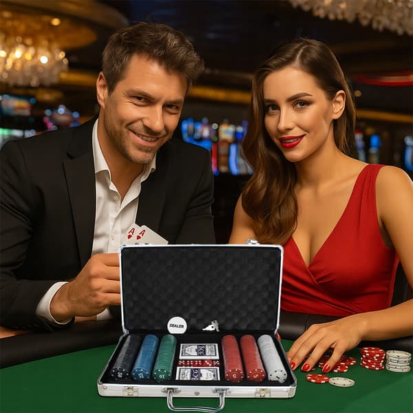 [pack][5] Texas Pokerset 300 marker 2 kortlekar 5 tärningar U525N