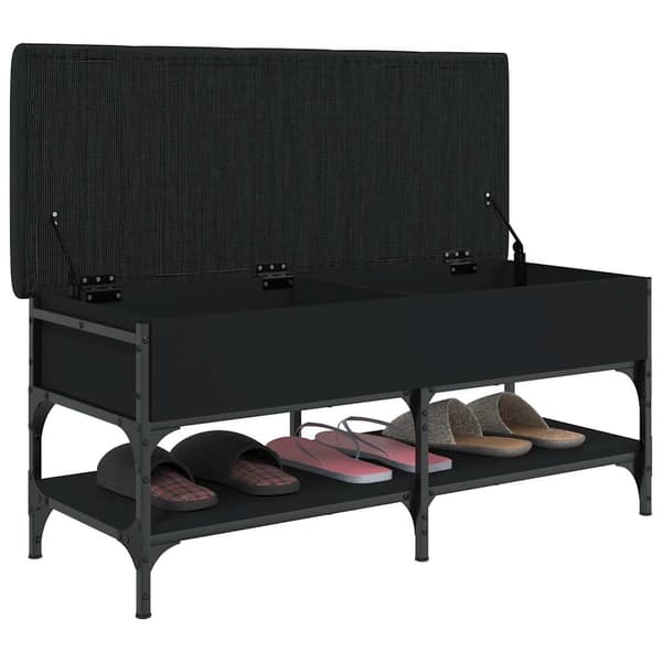 vidaXL skobænk, sort, 102x42x45 cm, træbaseret materiale