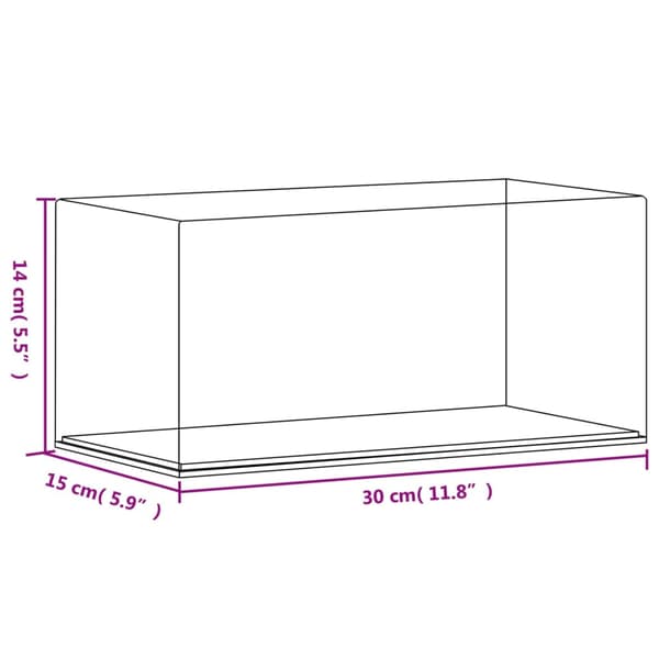 vidaXL Displaylåda, Transparent, 30x15x14 cm, Akryl