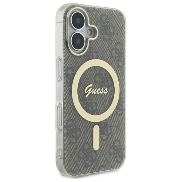 Guess IML 4G MagSafe cover til iPhone 16 brun