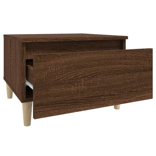 vidaXL sidebord brunt egetræ 50x46x35cm træbaseret materiale