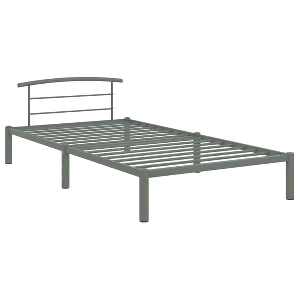 vidaXL Sängynrunko harmaa metalli 90 x 200 cm