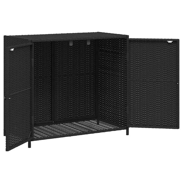 vidaXL haveskab, sort, 83x45x76 cm, polyrattan