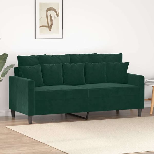 vidaXL 2-sitssoffa mörkgrön 140 cm klädd i sammet