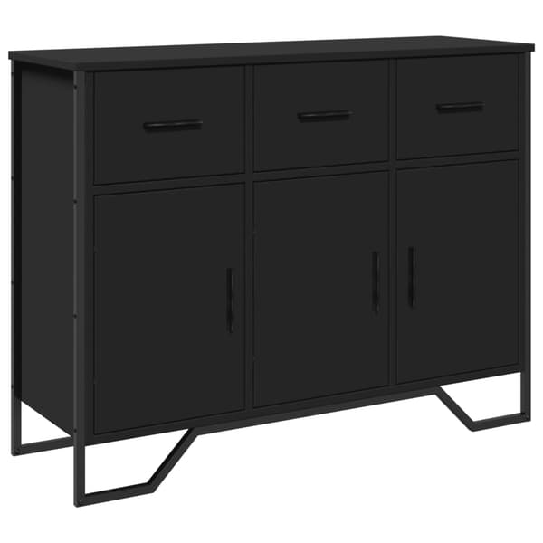 vidaXL skab, sort, 97x32,5x74,5 cm, træbaseret materiale