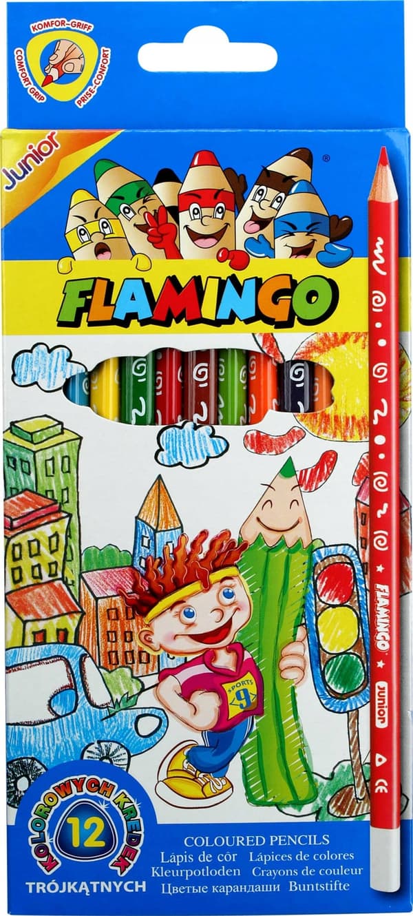12-FARVEDE FLAMINGO TREKANTFARVE.