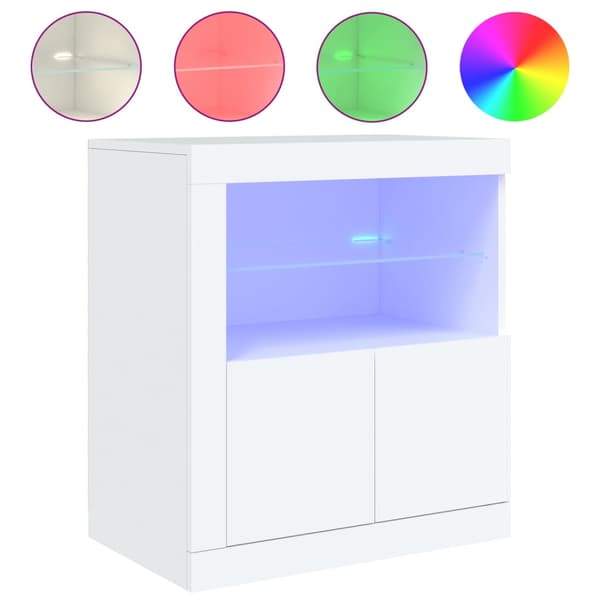 vidaXL LED-lysskab hvid 60,5x37x67 cm
