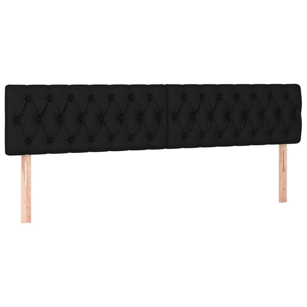 vidaXL sengegavle, 2 stk., sort, 90x7x78/88 cm, stof