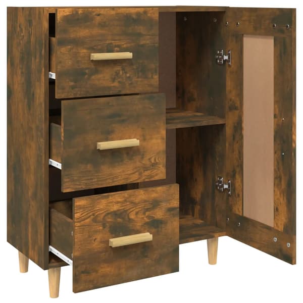 vidaXL kommode, røget eg, 69,5x34x90 cm, træbaseret materiale