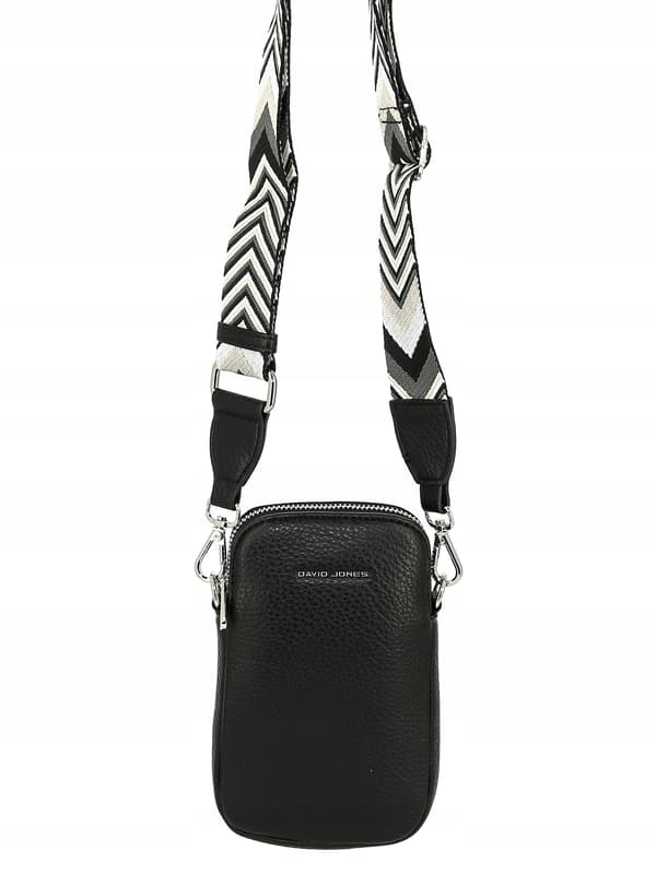 David Jones dame mini messenger taske, sort kunstlæder