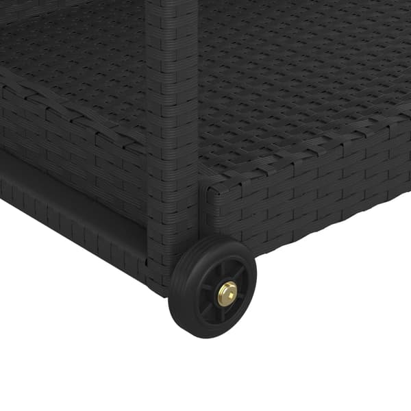 vidaXL barvogn, sort, 100x45x83 cm, polyrattan