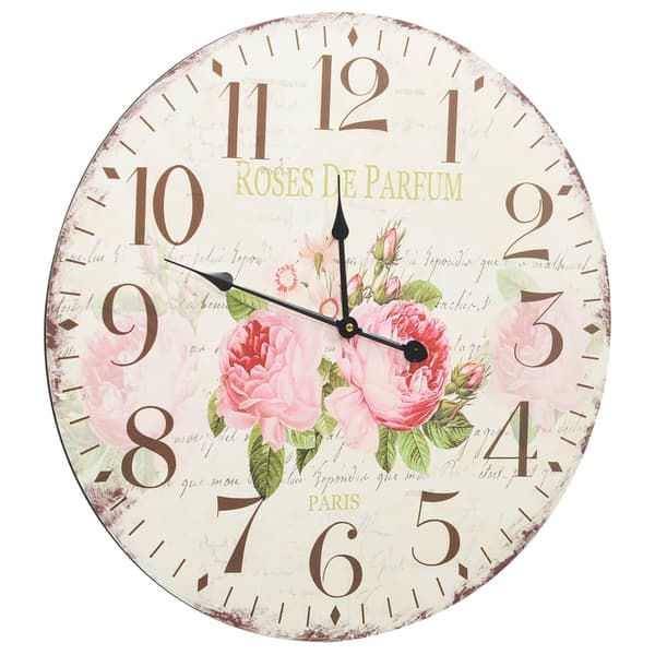 vidaXL Vintage blommig väggklocka 60 cm