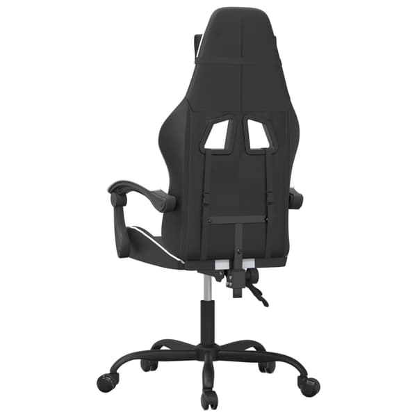 vidaXL gamingstol, sort og hvid, kunstlæder