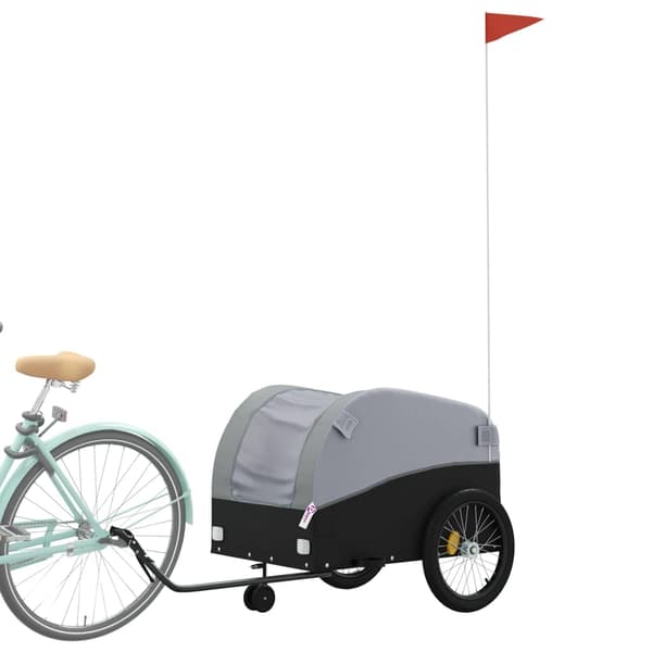 vidaXL cykelanhænger, sort og grå, 45 kg, jern