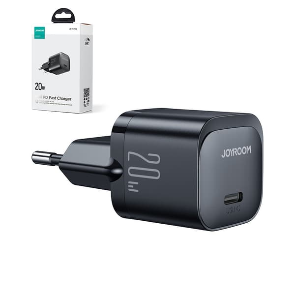 Mini USB-C 20W PD Telefonoplader JR-TCF02 - Sort